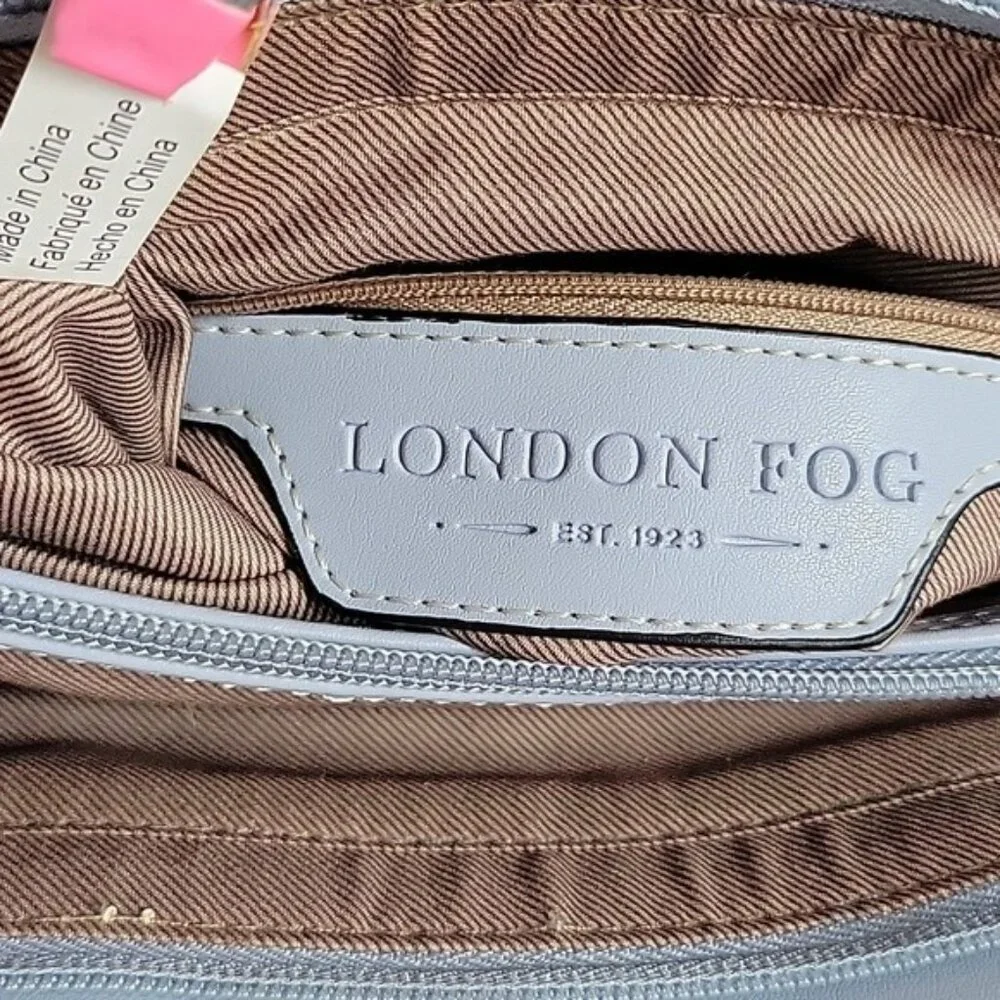 London Fog Belmont Azul Pascua Pequeño Leather Handle Bag Purse Women's Woman's